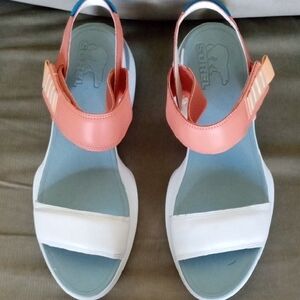Sorel Pink and White Sandals